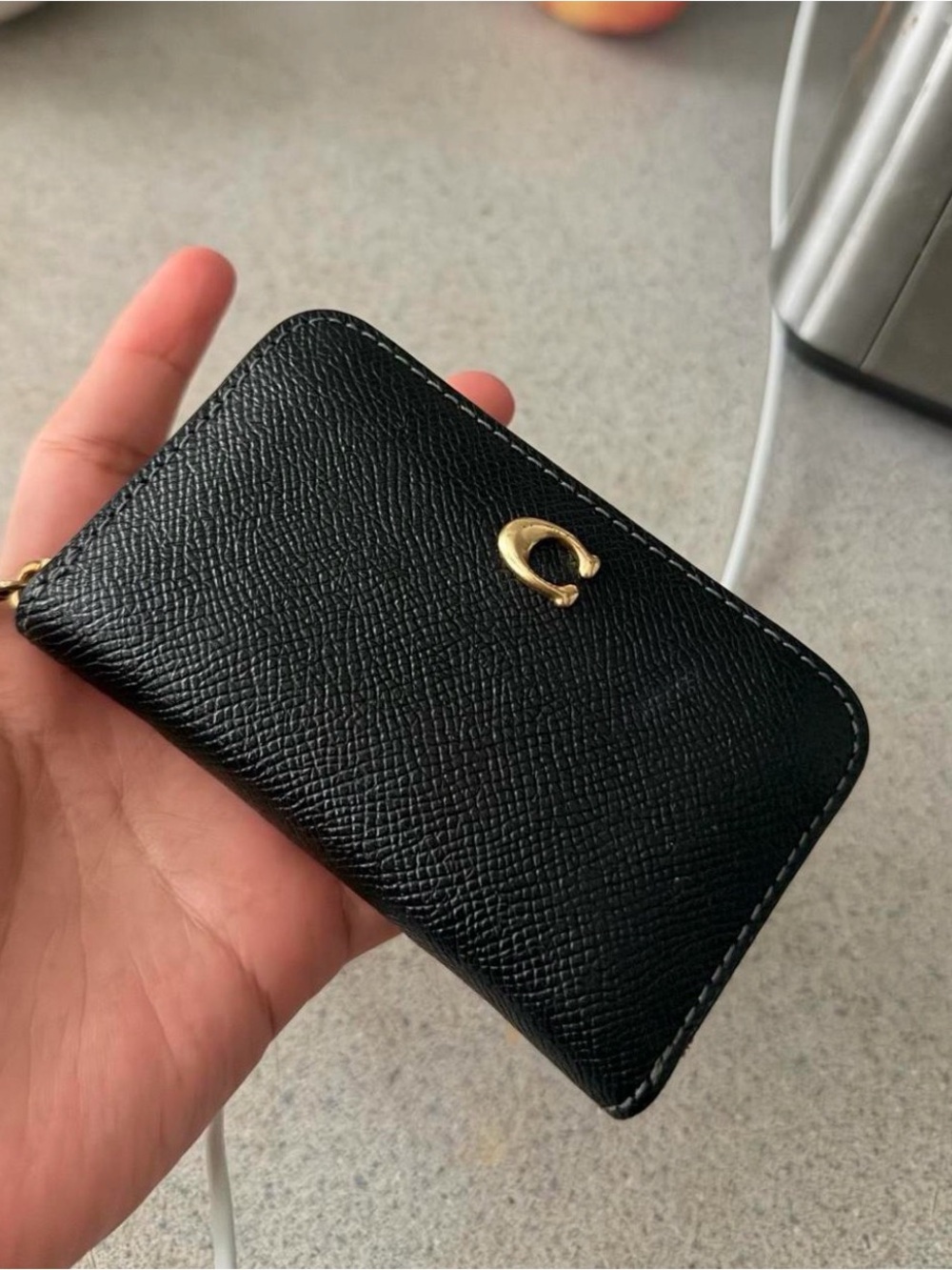 Coach Black Leather Zip Card Holder